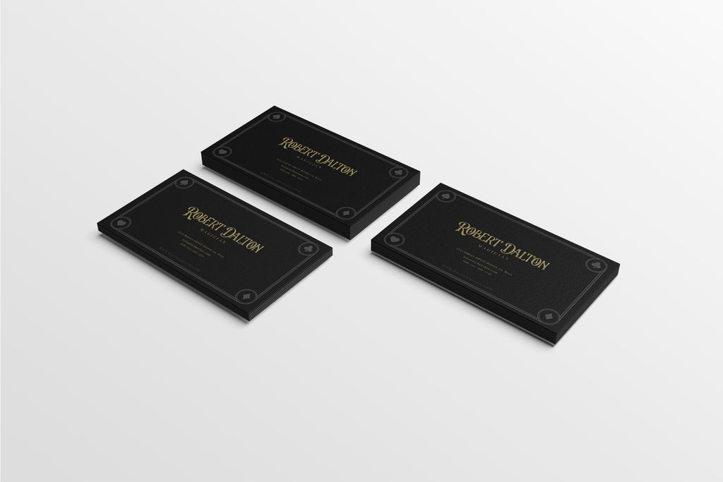 Three black boxes with gold text on a white background